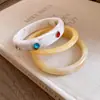 Conjunto Europeo y Americano de Tres Piezas de Pulseras Redondas de Resina Degradada con Pedrería, Pulseras Vintage de Alta Gama Transfronterizas, Accesorios de Mano Personalizados de Nicho para Mujer