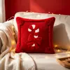 Navidad Nuevo Lazo Funda de Cojín para Árbol de Navidad Proceso de Bordado Acolchado Funda de Cojín Cojín de Felpa Fabricante Venta al por Mayor