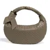 Bolso de Mano para Mujer Moderno y Versátil con un Color Sólido Texturizado, Bolso en Forma de Cuerno, Bolso Tejido Tipo Dumpling de Comercio Exterior, Bolso Personalizado de Hombro/Axila