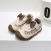 2026 Inverno Duas Camadas Estilo Coreano Sapatos de Algodão para Crianças Pequenas Sapatos para Bebês Meninas Aconchego com Veludo Sapatos de Bebê 6862