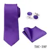 Conjunto de Três Peças com Gravata Listrada de Cor Sólida e Lenço de Bolso Preto Puro Formal Amarrado à Mão Seda Artificial Gravata Masculina de Alta Qualidade