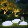 Asiento de luz exterior con forma de nube brillante, luz para paisaje comercial en plaza de parque, luz de banco de ocio de nube brillante