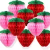 Decoração de Festa Personalizada Bola de Favo de Mel Morango Flor Criativa Decoração de Inauguração de Supermercado Loja de Frutas Decorações Dia das Crianças