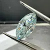 Atacado do Fabricante Pedras Soltas de Moissanita, Formato Marquesa, Cores Azul-Esverdeado Natural e Azul Marinho, 0,5-3Ct, em Estoque, Podem ser Combinadas com Gra