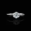Anillo de Moissanita Nuevo en Stock Anillo de Plata de Ley S925 para Mujer Anillo de Boda para Mujer de 0.5 Quilates