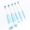 Ventas directas de fábrica venta caliente DIY con cuentas juego de brochas de maquillaje profesionales de 5 piezas con mango de metal corrector sombra de ojos brocha para cejas cabeza magnética de cambio libre juego de brochas de maquillaje con cuentas hechas a mano