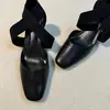 Zapatos de Ballet para Mujer con Tiras Cruzadas Retro, Sandalias de Punta Cerrada para Mujer, Tacones Cuadrados para Primavera/Verano 2026, Zapatos Mary Jane de Tacón Grueso