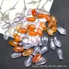 Pétalos de ágata 9x17mm ágata de color caramelo púrpura claro natural clips pétalos de suculenta accesorios para pasador DIY
