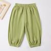 Calças casuais de verão para meninos e meninas, estilo ocidental, para bebês, personalidade infantil, estilo coreano moderno, celebrante da internet, pantalonas de perna de cor sólida da moda