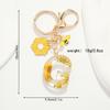 Explosões transfronteiriças chaveiro pingente de letra margarida pequena novo borla crisântemo amarelo flor seca chaveiro pingente de mochila escolar