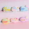 Cara brillante de dibujos animados plato inglés pegamento de crema DIY funda de teléfono móvil pegatinas de papelería adornos pequeños accesorios de resina