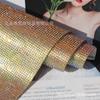 Venta al por mayor de fábrica, nuevo, colorido, adhesivo termofusible de malla de diamantes de imitación, 24 * 40 cm, adhesivo de diamante completo, perforación en caliente, pegatinas de diamante flash DIY