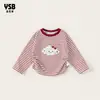 Camiseta de manga larga a rayas con cuello redondo para niñas Yingsibao, estilo otoño nuevo, camiseta básica para niños grandes
