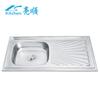 Fregadero de Cocina de Acero Inoxidable 304 de un Solo Seno 201 con Tabla, Tina para Lavar Platos, Pulido, Exportación a Indonesia y Chile