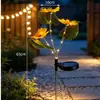 Nueva lámpara LED solar para exteriores con simulación de flor de girasol, iluminación de paisaje para patio, balcón, césped, lámpara de pie
