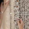 Cortinas de Chenille Jacquard Estilo Pastoral Francês Romântico Retrô Quarto Varanda Tecido de Cortina Blackout Cereja