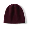 Chapéu de Cashmere 100% de Camada Dupla para Outono e Inverno, Versátil e Quente, Chapéu de Tricô para Circunferência de Cabeça Grande, Gorro Jacquard com Proteção de Orelha