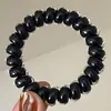 Pulseira de Alta Elasticidade com Bolinhas Leite, Estilo Cordão de Telefone Grosso, Prendedor de Cabelo Versão Coreana, Não Quebra Facilmente, Não Danifica o Cabelo Facilmente, Corda de Cabelo 2025 Novo