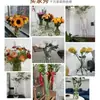 Florero Recto de Vidrio de Pie Adornos Gruesos de Alta Calidad Sala de Estar Arreglo de Flores Transparente Ins Cultura Feng Shui Rico Bambú