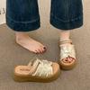 Sandalias de Suela Gruesa con Faldas para Mujer, Nuevo Estilo Verano 2026, Moda de Playa al Aire Libre, Zapatos sin Cordones Versátiles Casuales de Punta Abierta