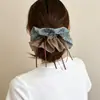 Nuevo Lazo de Mariposa de Doble Capa Estilo Chino para el Cabello para Mujer, Adecuado para Coletas Bajas y Peinados de Moño, Banda Elástica Accesorio para el Cabello