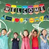 Decoración Fiesta de Apertura para Estudiantes Nuevos de Amazon 2024 Lápiz Regla Bandera Decoración de Escena Se Puede Fijar