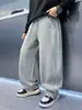 Pantalones de Chándal Anchos Elegantes para Niños de Primavera y Otoño, Pantalones Casuales Holgados, Pantalones Deportivos para Niños Medianos y Grandes, Conjunto de Otoño Gris y Azul Oscuro