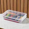 Pasta de plástico transparente A4 Caixa de armazenamento de papel para tablet portátil Armazenamento de arquivos de dados Escritório Aprendizagem