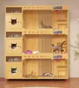 Villa para Gatos Jaula para Gatos Hogar para Mascotas Alojamiento Cría Madera Maciza Cama para Gatos Armario para Gatos Casa de Lujo para Gatos Vitrina Temperatura Constante Tres Niveles