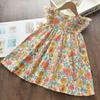 Vestido sin mangas para niña de venta caliente transfronteriza, Nueva ropa de verano para vacaciones infantiles, Vestido estampado de estilo étnico europeo y americano para bebé niña