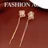 Presilhas de Orelha com Franja de Flor Oca de Zircônia Banhadas a Ouro Real Sem Furos na Orelha, Brincos Estilo Corte Vintage, Acessórios de Orelha Exquisitos e Versáteis