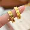 Anel de Gelo Picado para Mulheres, Gypsophila Dourada de Casal, Anel Dourado de Gelo Picado, Anel Círculo Fino Liso, Atacado