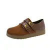 Zapatos de mujer estilo Birkenstock de ante retro con puntera dividida, nueva colección otoño 2026, planos, versátiles, zapatos planos casuales Mary Jane