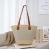 Bolso de Paja de Verano a Rayas de un Hombro para Viajero Nuevo de Gran Capacidad Casual Moda para Mujer Bolso Tote para Playa Marítima