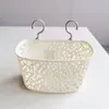 Cesta de plástico grande con doble gancho hueco, cesta de almacenamiento, cesta colgante, apilable