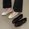 Zapatos de abuela retro estilo francés con lazo, suela blanda, para mujer, 2026, nuevos zapatos planos de lunares estilo hada, de nicho