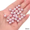 Vidro Rosa Transparente Cor Sólida Contas Redondas Contas de Cristal Contas de Roda Seção de Bambu Acessórios para Montagem de Pulseiras Materiais