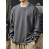 Camiseta de Manga Larga Lavada Vintage Pesada Estilo Americano para Hombre, Nueva Moda Otoño 2026 Marca de Moda Patchwork Falso Dos Piezas Ropa de Hombre Camiseta