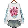 25 anos primavera transfronteiriça nova camisa dia dos namorados estampa romântica gola redonda suéter blusa top camisa manga longa vestuário feminino d