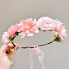 Tiara Floral Colorida Estilo Super Fada para Mulheres 2026 Novo Modelo com Fitas de Renda e Flores, Acessório de Cabelo Infantil