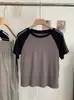Camiseta Raglán de Manga Media con Contraste Retro Kekezoon Verano Ajuste Delgado Simple Versátil Superior Venta al por Mayor 7856