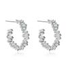 Pendientes de circonita irregular personalizados de diseño original RAKOL para mujer, estilo coreano nicho de lujo ligero de alta gama, pendientes en forma de C
