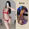 Noite ouvindo fragrância lingerie sexy renda sutiã de três pontos cueca mulheres transparente tentação pijama terno atacado