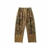 Pantalones de Trabajo Camuflaje Vintage Black Fleet Lavado Pesado con Diseño Patchwork, Pantalones Casuales Unisex