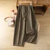 Calça casual elástica na cintura com cordão, estilo coreano, 2026, calça de bolinhas, calça larga reta solta