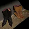 Botines para Mujer de Caña Media con Correas Finas y Tacón de Gato, Nuevo Estilo Otoño e Invierno, Piel Genuina, Punta Fina, Tacón Medio, Caña Ancha, Botas sin Cierre