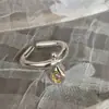 Anillo de Botella con Cinta Estilo Ins para Mujer, Simple y de Alta Gama, Elegante con Circonita Microincrustada, Apertura Inteligente y Anillo Ajustable