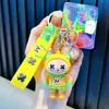 Llavero de oso electrochapado UV, muñeco de goma suave de dibujos animados, colgante para bolso, figura para máquina de garras de peluches, pequeño regalo