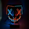 Máscara Facial V Luminous de Cor Mista Luz Fria Máscara Luminous Luz Fria Dupla Cor Halloween Carnaval Festa Facial Luminous