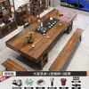 Conjunto de Cadeiras de Madeira Maciça em Laje Grande Nova Mesa de Centro Simples Chinesa Mesa Clássica de Escritório para Preparo de Chá Kung Fu Zen